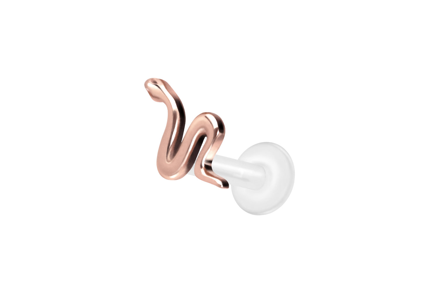 PTFE Labret Piercing mit Innengewinde + Titan-Aufsatz SCHLANGE